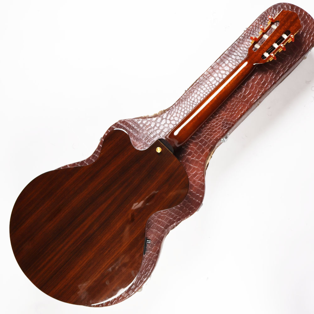 【中古】 エレガットギター Crews Maniac Sound EG1500C Natural カッタウェイ有り 薄型アーチドボディーのピックアップ付き ボディバック画像