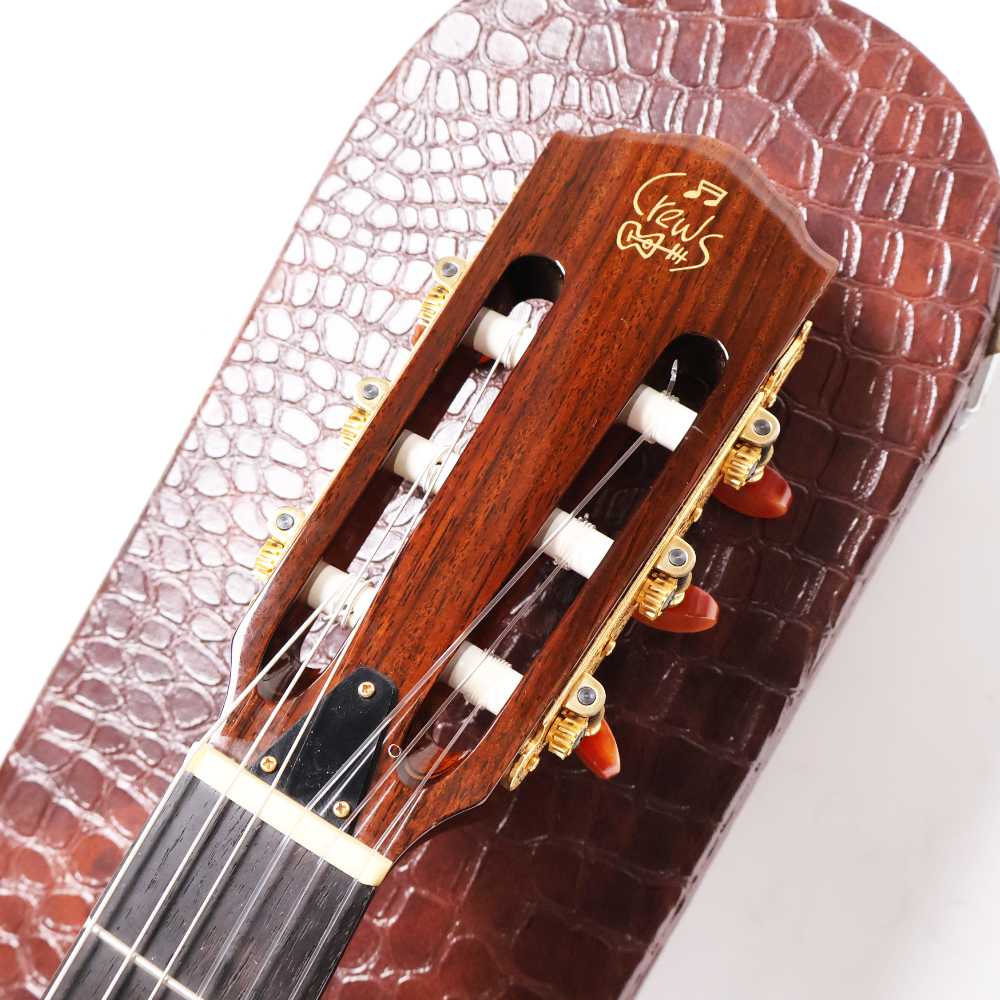 【中古】 エレガットギター Crews Maniac Sound EG1500C Natural カッタウェイ有り 薄型アーチドボディーのピックアップ付き ヘッド画像
