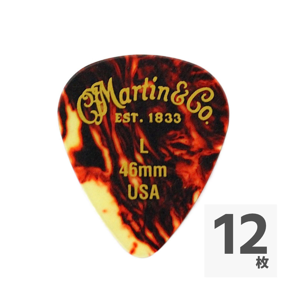 MARTIN TearDrop Light 0.46 ギターピック ティアドロップ型 Thin 12セット