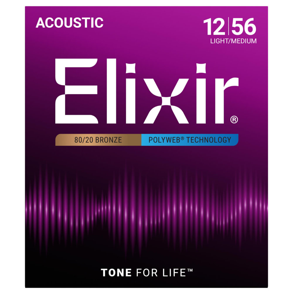 ELIXIR 11075 ACOUSTIC POLYWEB Light-Medium 12-56 アコースティックギター弦