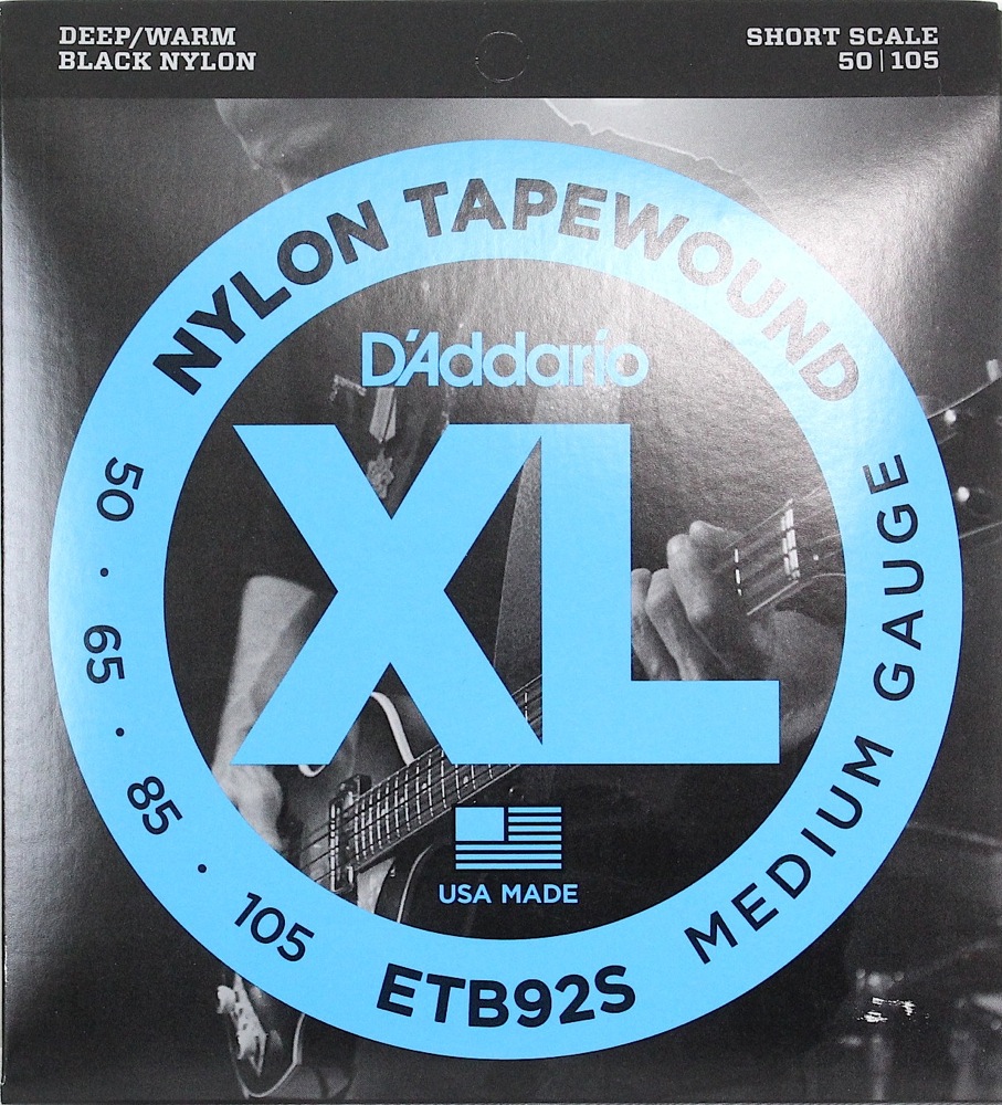 D'Addario ETB92S Black Nylon Tapewound エレキベース弦