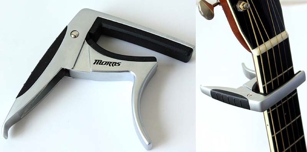 MORRIS CA1400 シルバー イーグルカポ ギターカポタスト 使用画像