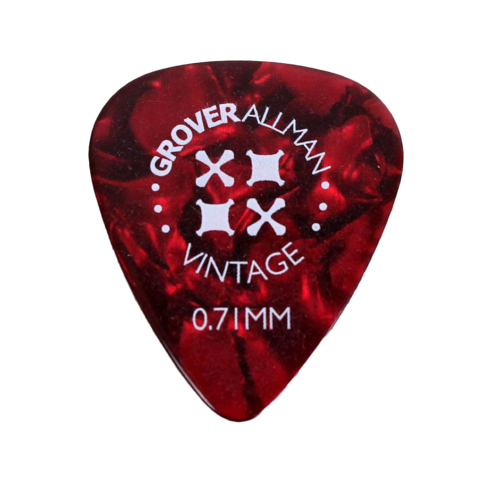 Grover Allman Vintage Celluloid Red 0.71mm PPV5008 ギターピック×10枚