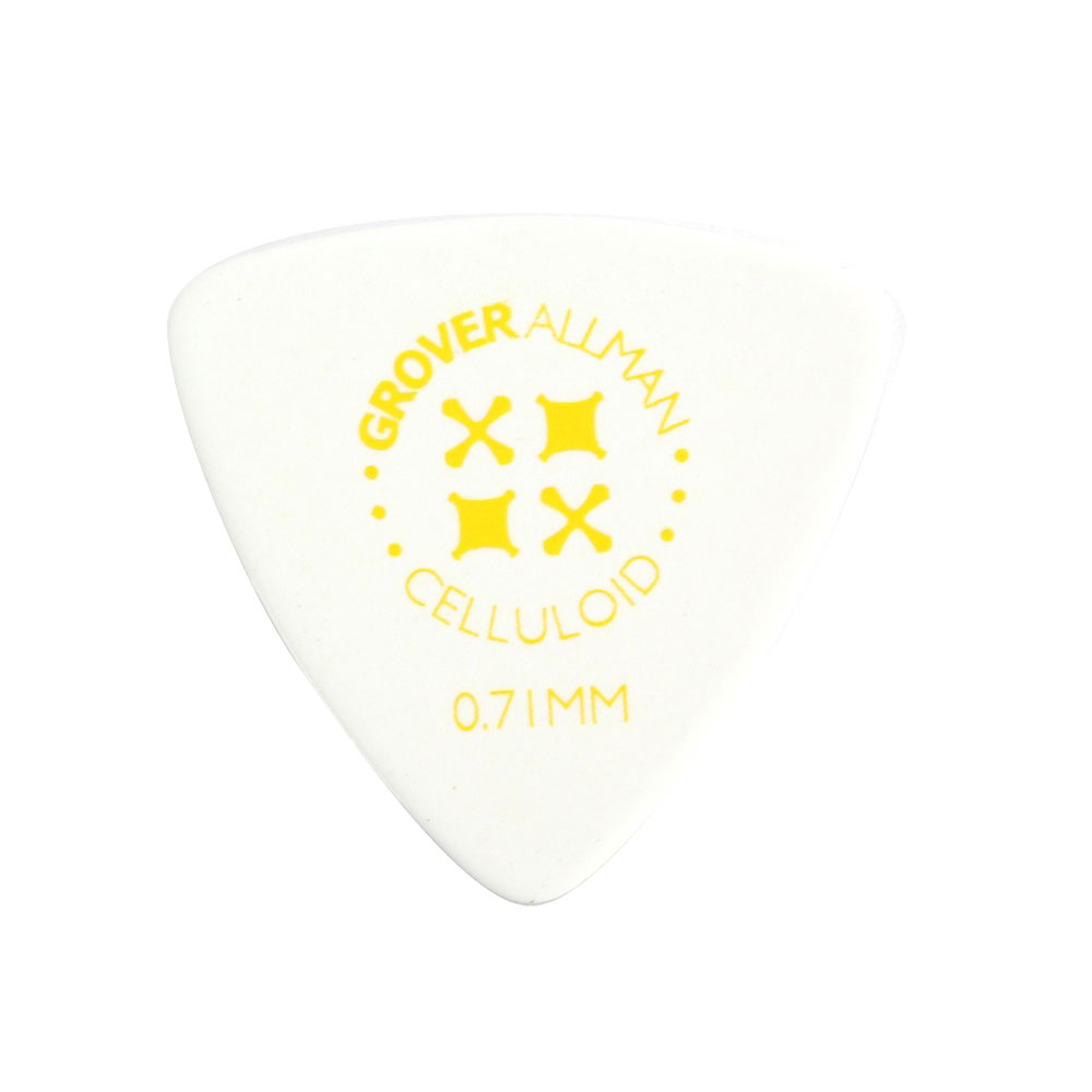 Grover Allman Celluloid White Large Triangle 0.71mm PPC4305 ギターピック×10枚