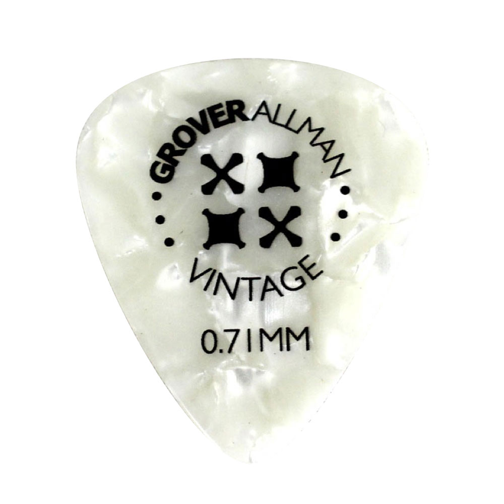 Grover Allman Vintage Celluloid White 0.71mm PPV5208 ギターピック×30枚