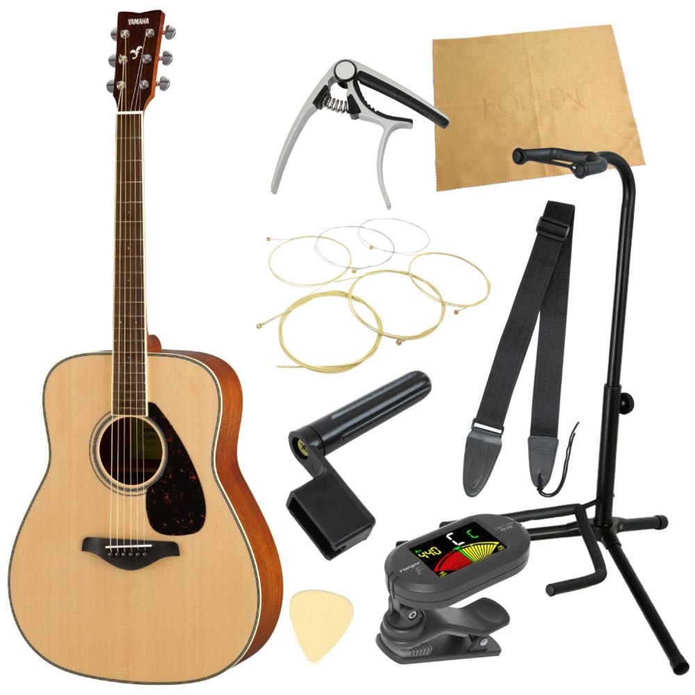 ヤマハから始める!大人のアコギ入門セット YAMAHA FG820 NT アコースティックギター 9点セット
