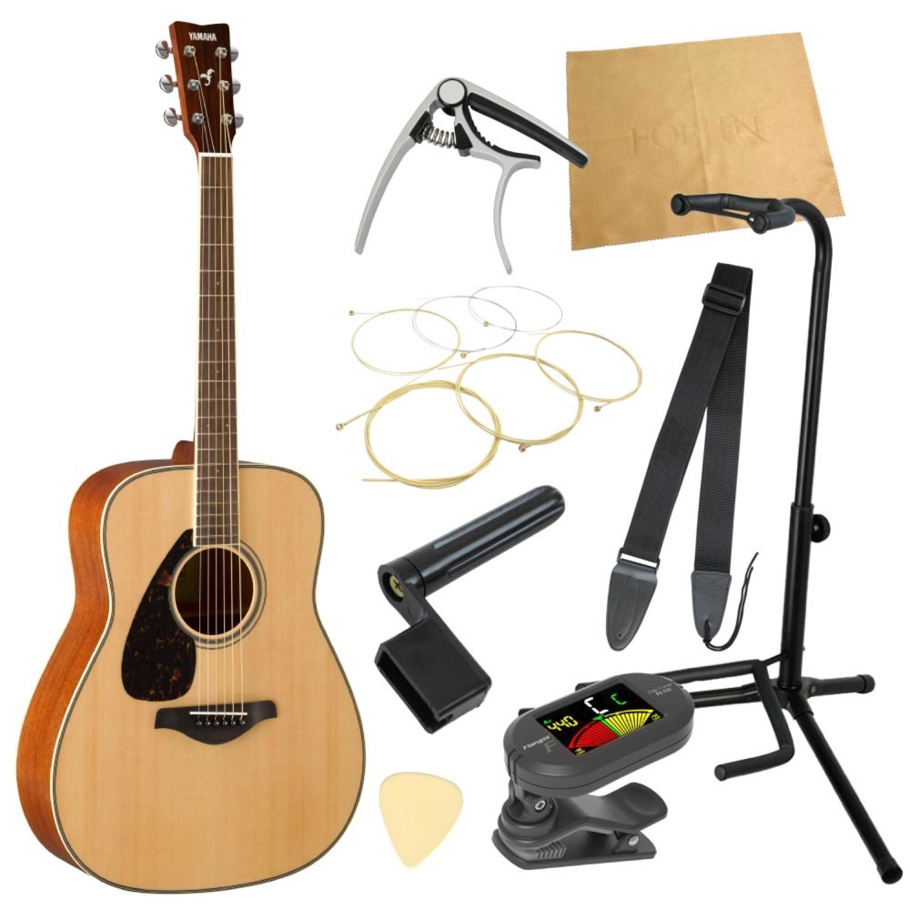ヤマハから始める!大人のアコギ入門セット YAMAHA FG820L NT アコースティックギター レフトハンドモデル 9点セット