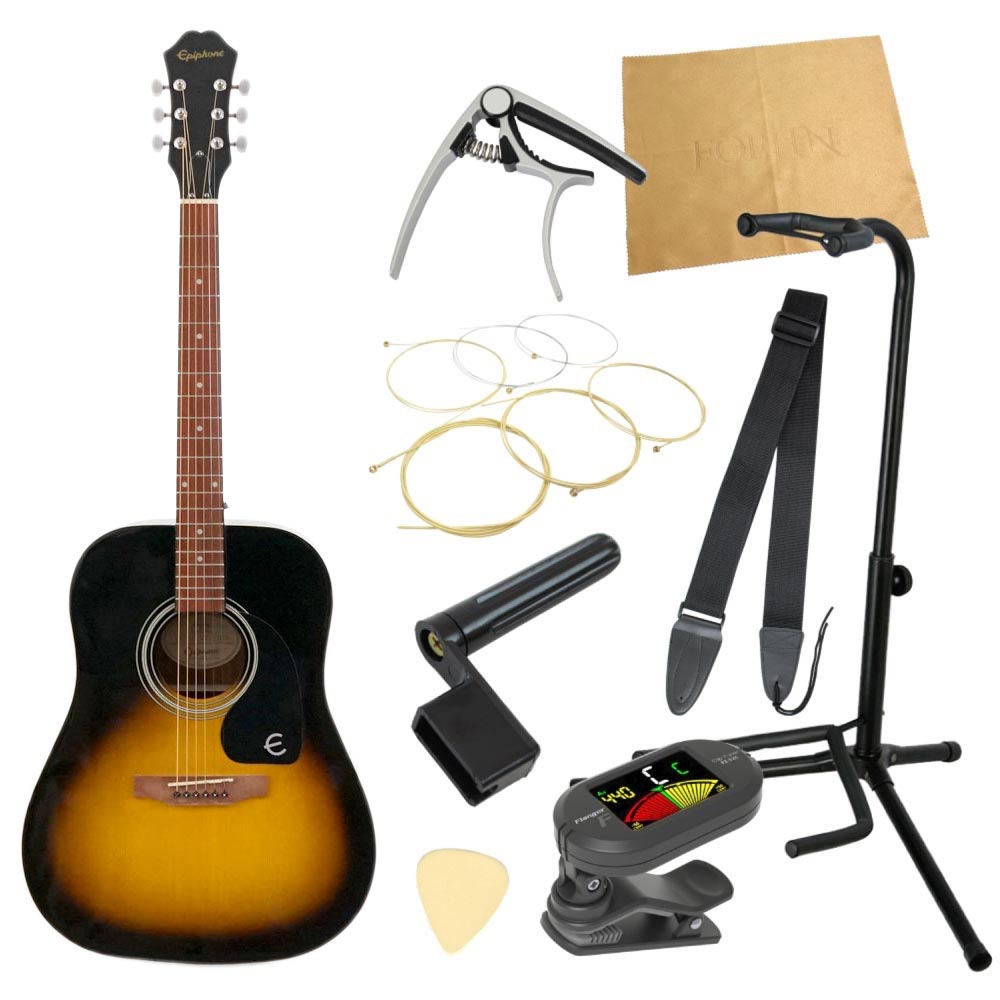 エピフォンから始める!大人のアコギ入門セット Epiphone DR-100 VS アコースティックギター 9点セット