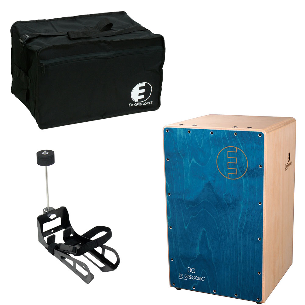 DG CAJON Chanela BLUE カホン ＆ HarmoTECH カホン用キックペダル セット
