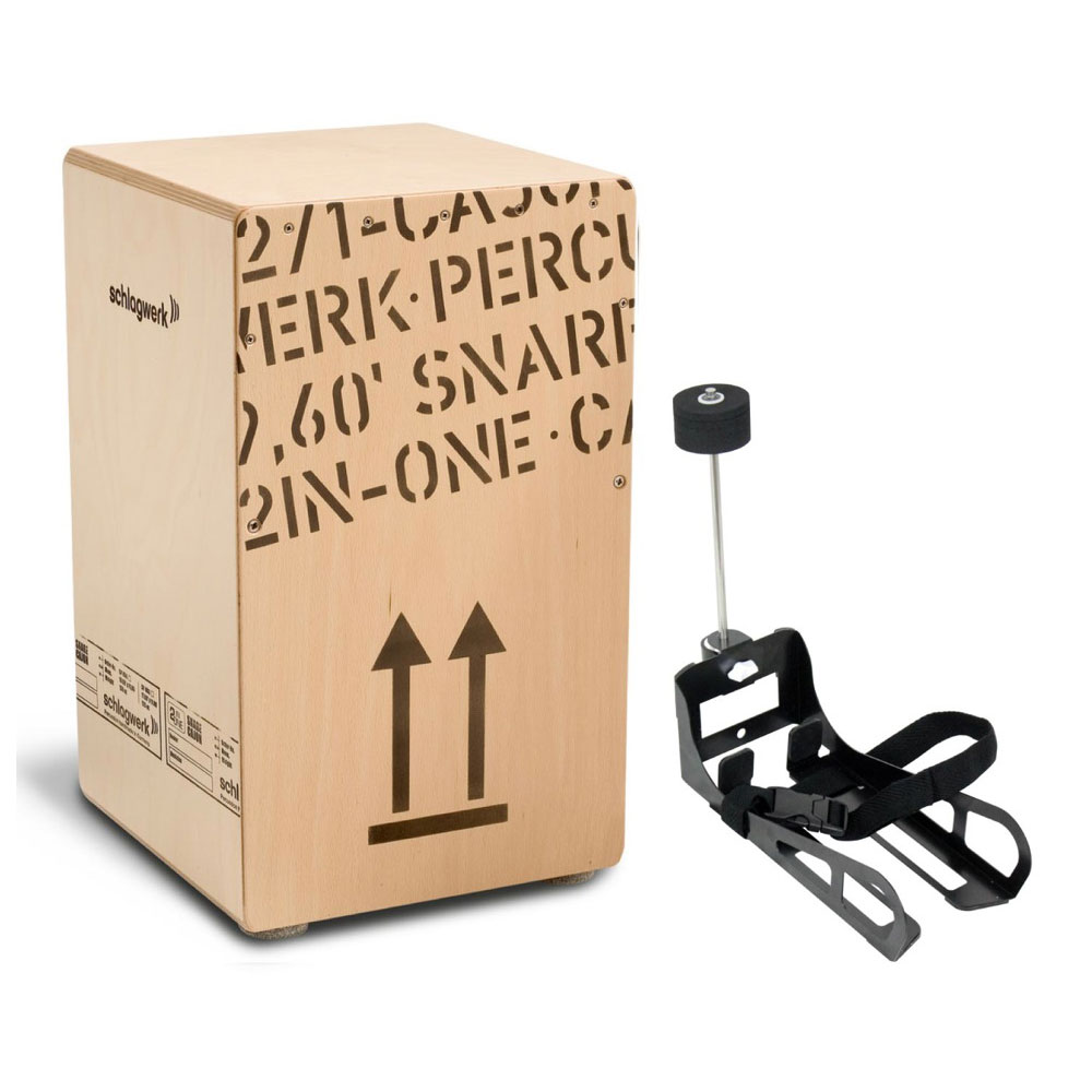Schlagwerk Percussion SR-CP404 2inOne Snare Cajon Large カホン & HarmoTECH カホン用キックペダル セット