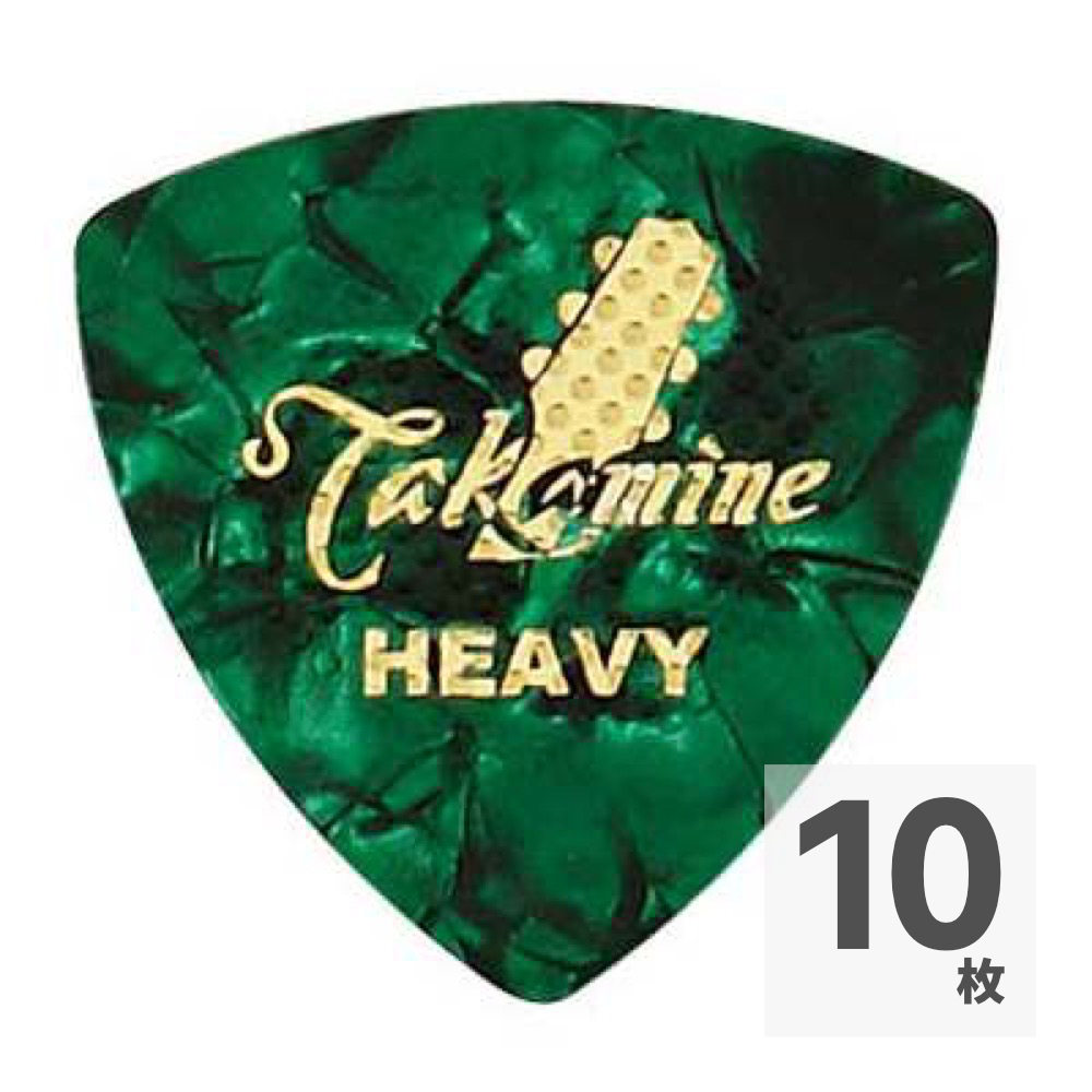 TAKAMINE P1G HEAVY セルロイド トライアングルピック×10枚