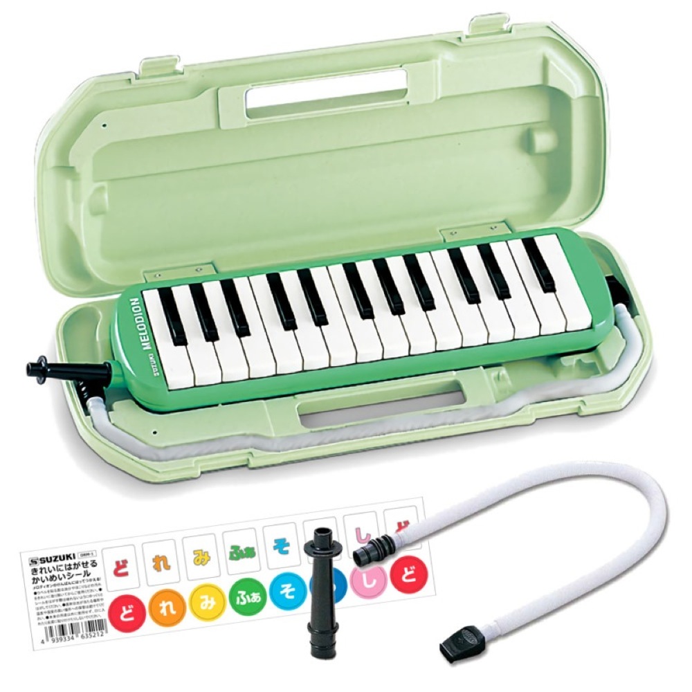 SUZUKI MX-27 鍵盤ハーモニカ&スペア用吹き口セット 【どれみシールプレゼント】