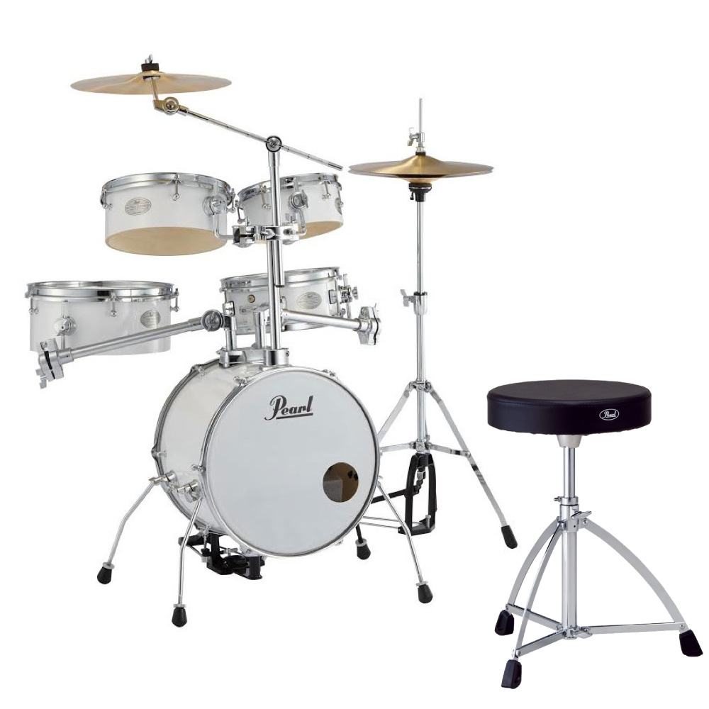 Pearl RT-645N/C #33 Rhythm Traveler Version.3S ピュアホワイト Pearl D-730S ドラムスローン付きセット