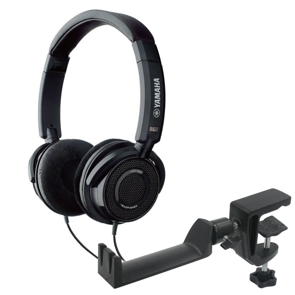 YAMAHA HPH-200 BK オープンエアー型ヘッドホン & SEELETON SMH-1 ヘッドホンハンガー 2点セット