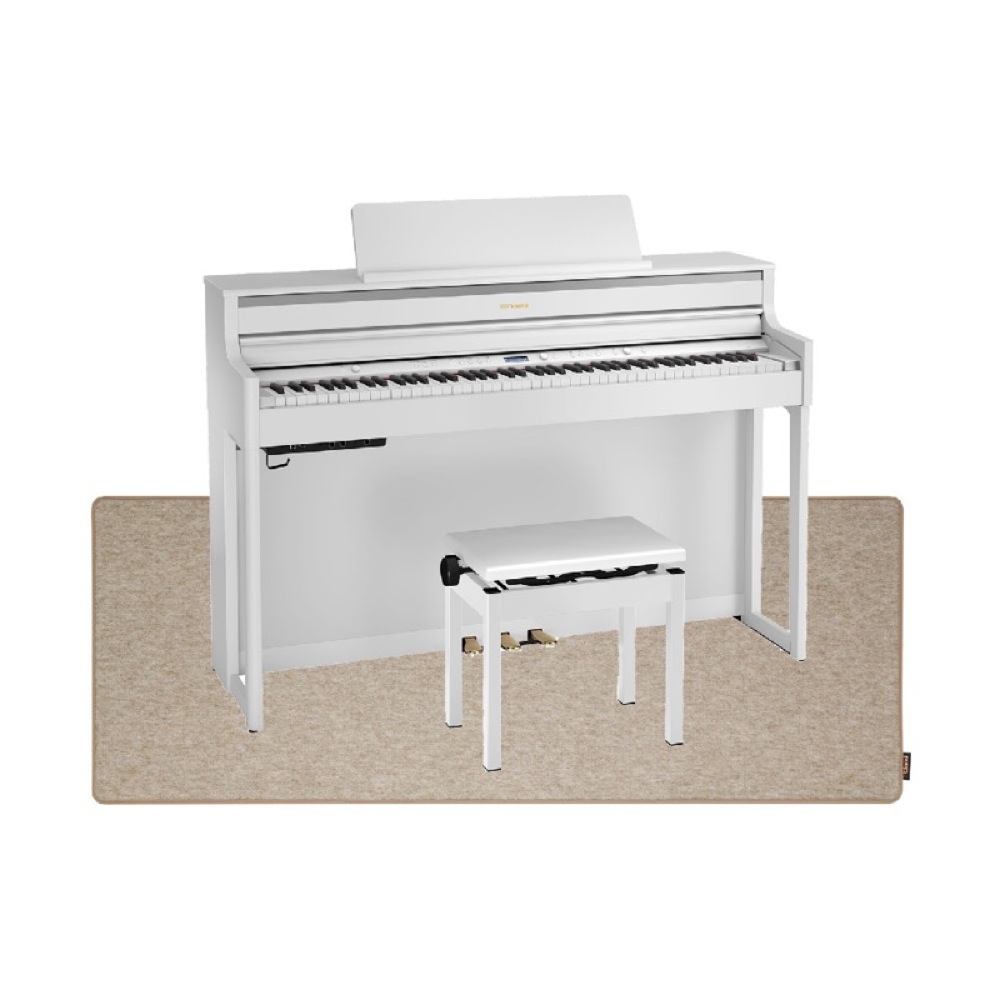 ROLAND HP704-WHS ホワイト 電子ピアノ 高低自在イス&ピアノセッティングマット付き セット【組立設置無料サービス中】
