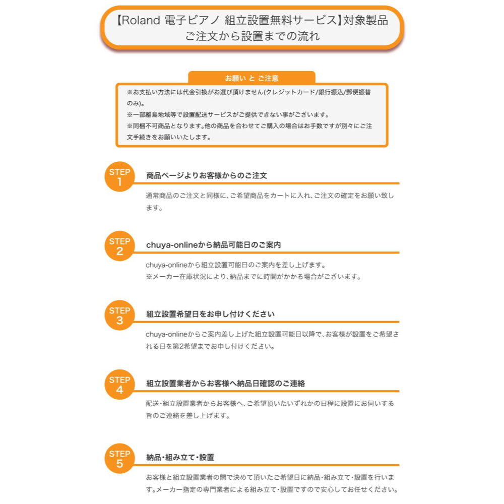 【組立設置無料サービス中】 ROLAND HP704-WHS 電子ピアノ 高低自在イス&ピアノセッティングマット付き ホワイト ご注文から設置までの流れ