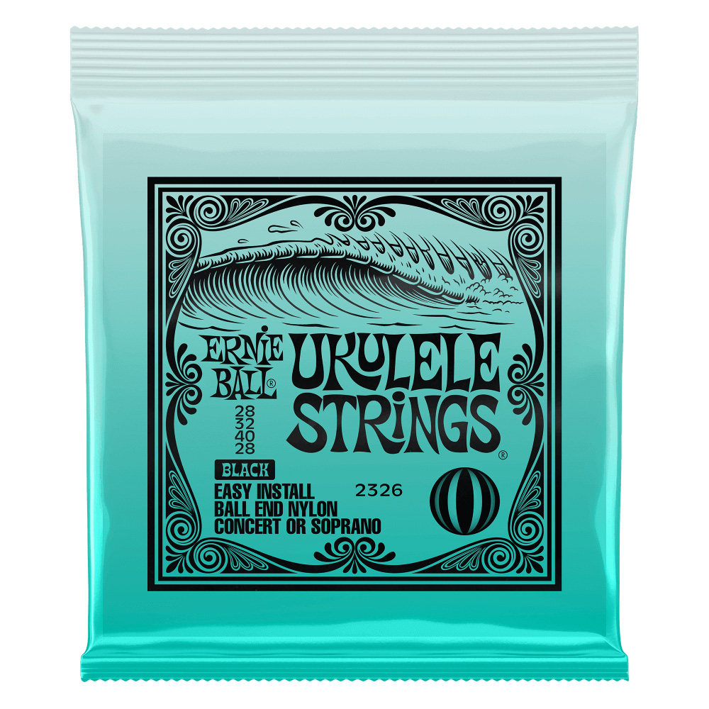 ERNIE BALL 2326 Ukulele Black Nylon Strings×3set Ball-end ボールエンドタイプ ウクレレ弦 ブラックナイロン 3セット販売