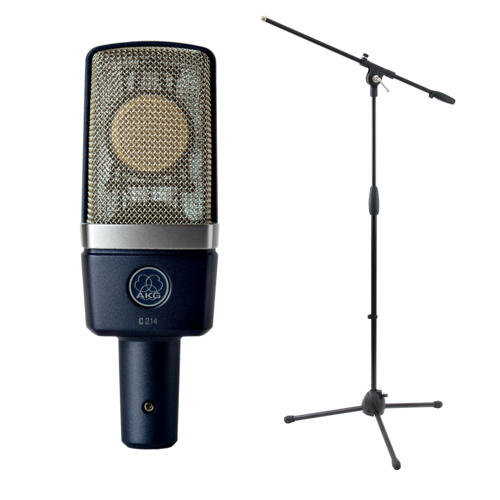 AKG C214 コンデンサーマイク Dicon Audio MS-101 ブームマイクスタンド 2点セット