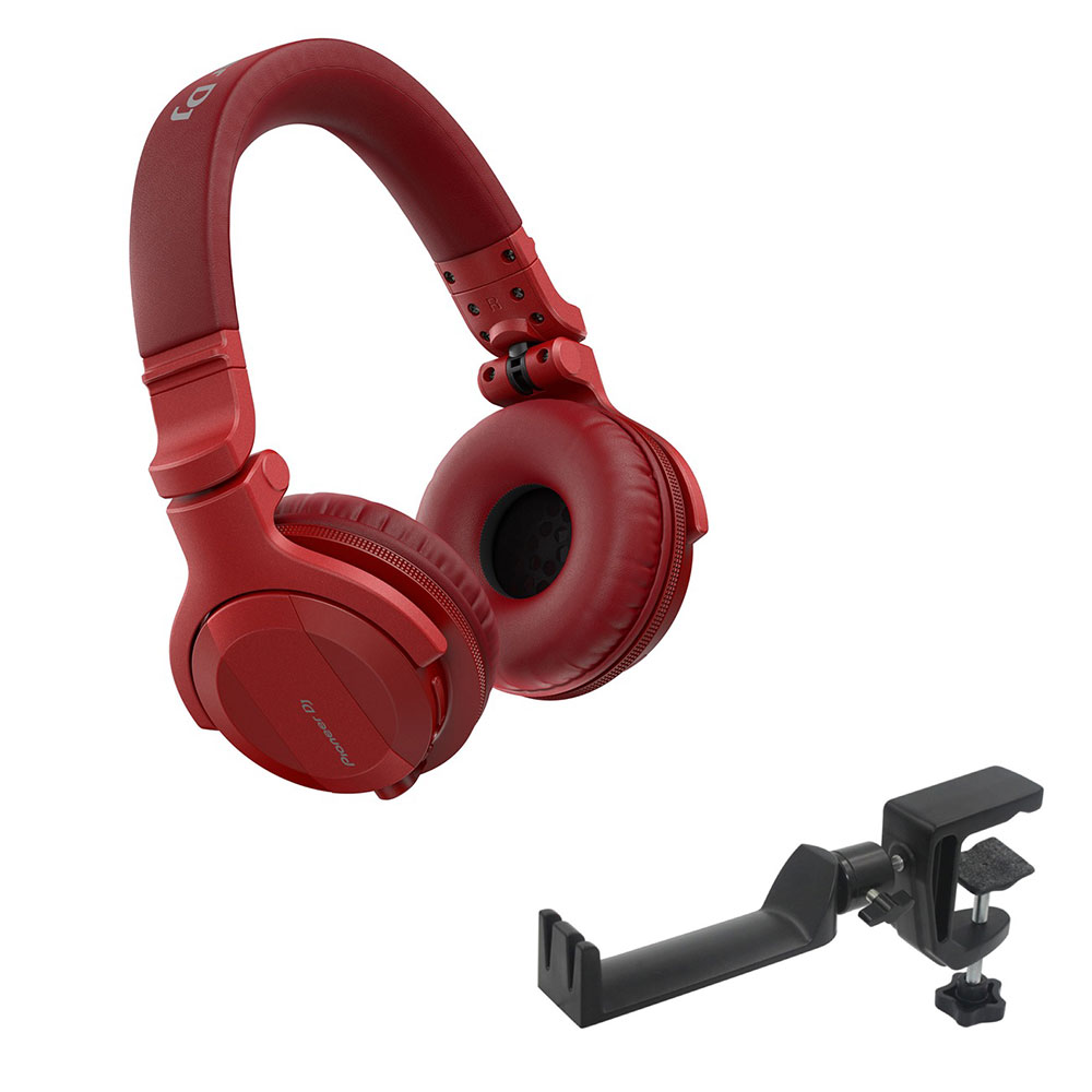 Pioneer DJ HDJ-CUE1BT-R マットレッド Bluetooth搭載 DJヘッドホン ヘッドホンハンガー付きセット
