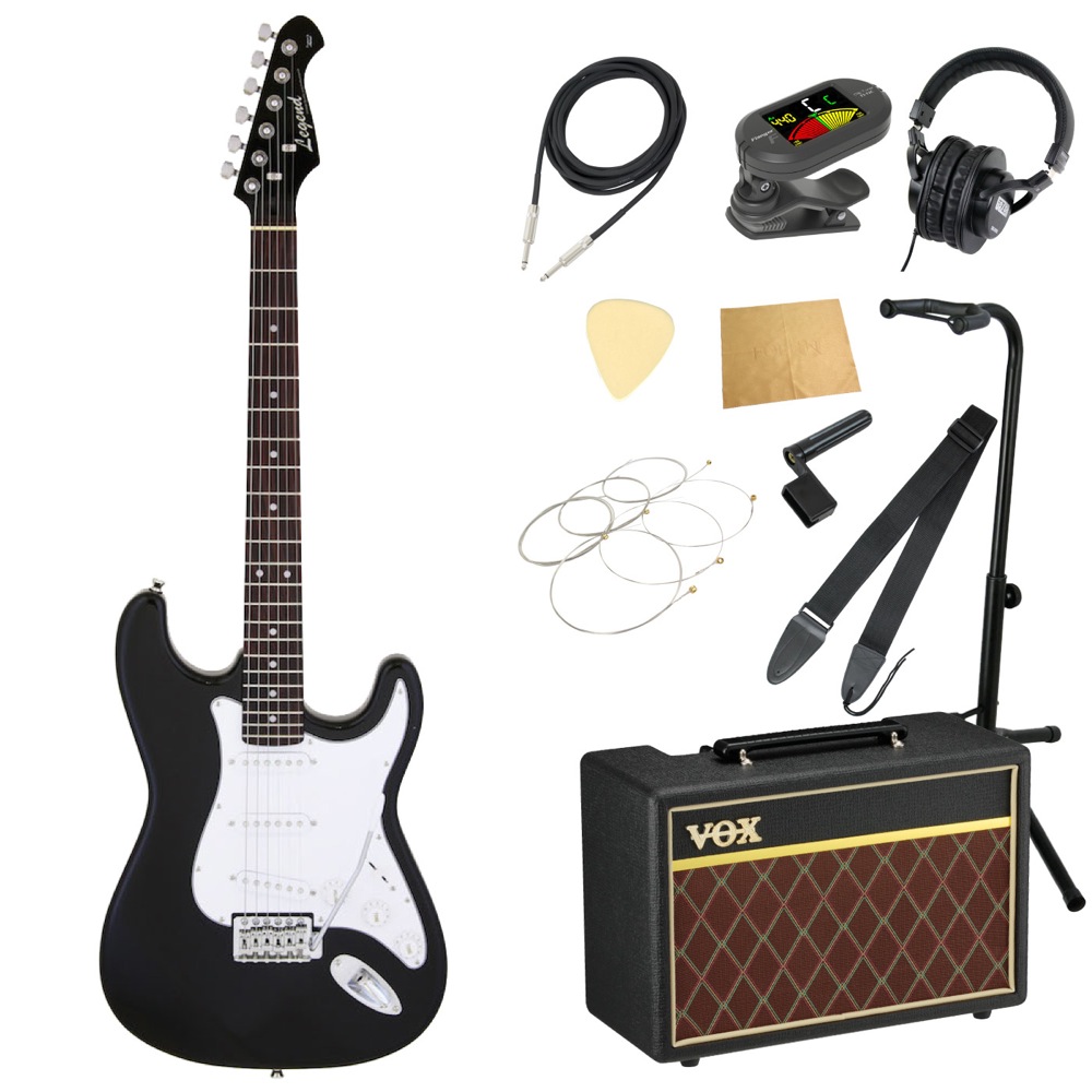 LEGEND LST-Z BKBK エレキギター VOXアンプ付き 入門11点セット