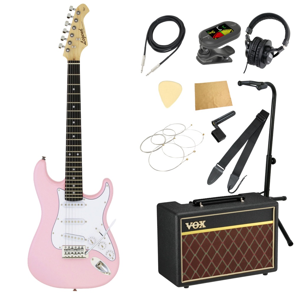 LEGEND LST-MINI KWPK ミニエレキギター VOXアンプ付き 入門11点セット