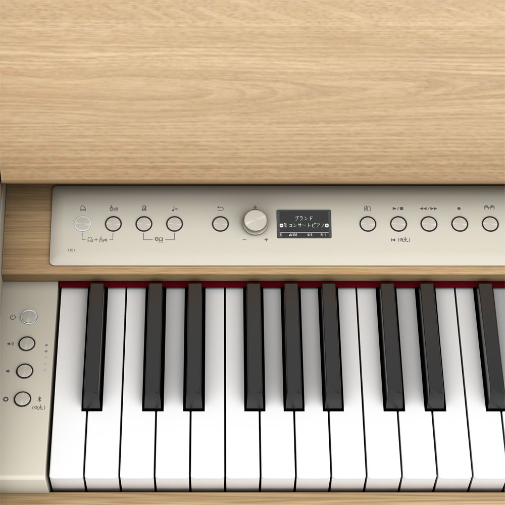 【組立設置無料サービス中】 ROLAND F701-LA 電子ピアノ ライトオーク調仕上げ 高低自在椅子&セッティングマット付き 鍵盤