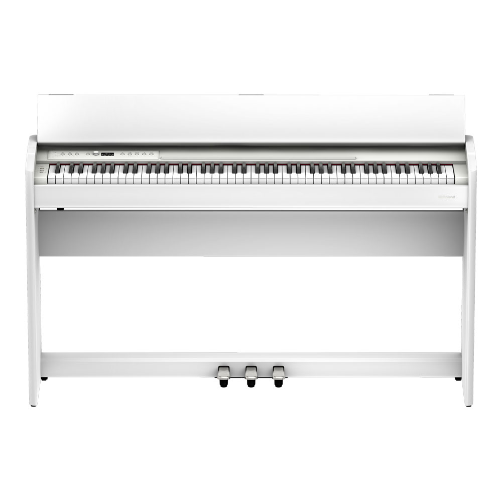 【組立設置無料サービス中】 ROLAND F701-WH ホワイト 電子ピアノ 高低自在椅子&セッティングマット付き 全体