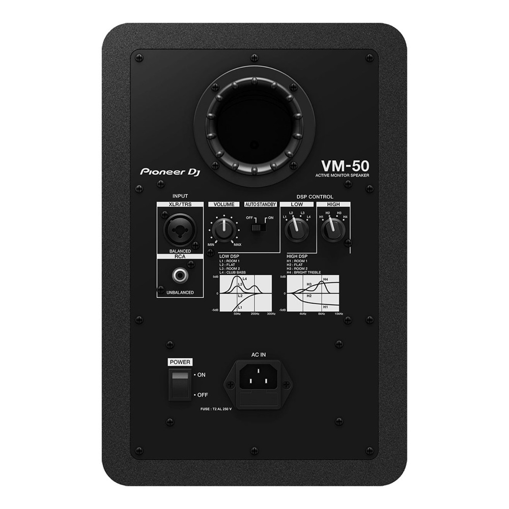 Pioneer DJ VM-50 VMシリーズ アクティブモニタースピーカー 1ペア(2台) 5.25インチ 背面の画像
