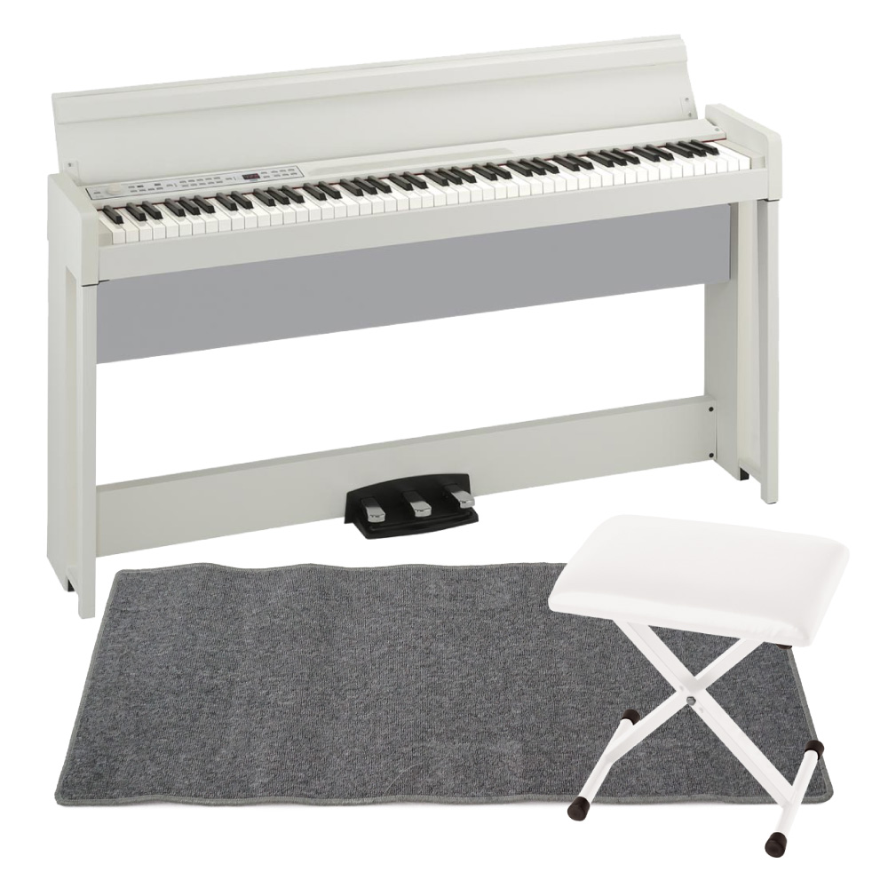 KORG C1 AIR WH 電子ピアノ KORG PC-110-WH X型キーボードベンチ ピアノマット(グレイ)付きセット
