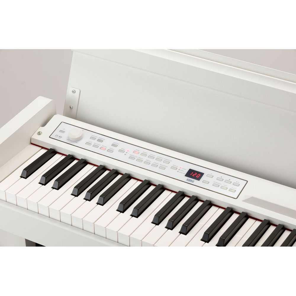 KORG C1 AIR WH 電子ピアノ KORG PC-110-WH X型キーボードベンチ ピアノマット(グレイ)付きセット ディスプレイ画像