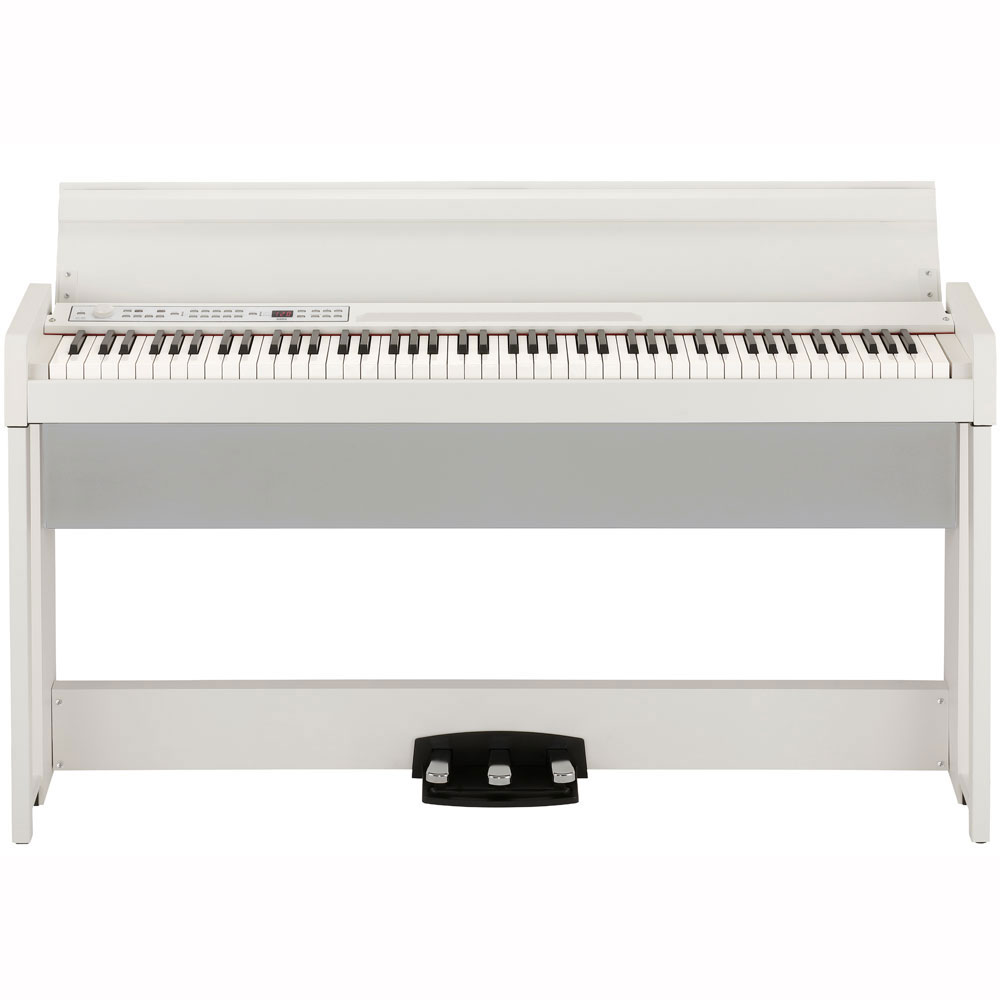 KORG C1 AIR WH 電子ピアノ KORG PC-110-WH X型キーボードベンチ ピアノマット(グレイ)付きセット 正面画像