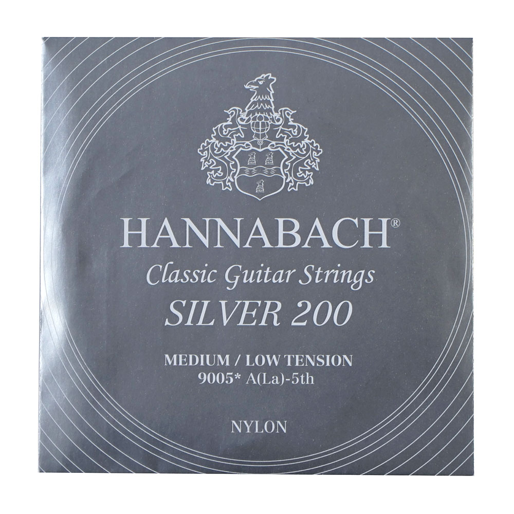 HANNABACH ハナバッハ Silver200 9005 Medium/low 5弦 ミディアムローテンション バラ弦 クラシックギター弦×6本