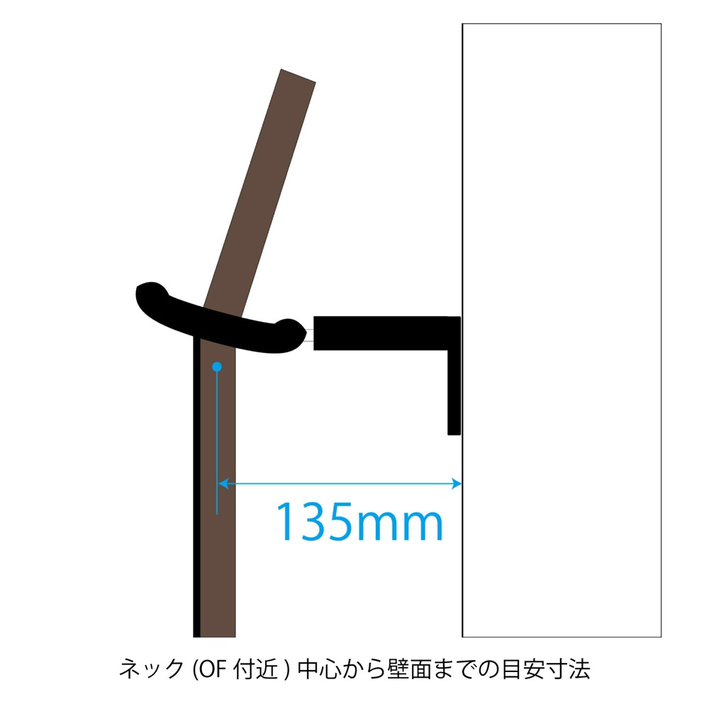KIKUTANI UKH-240S ウクレレハンガー×2個&メタルラックアダプター×1セット 壁からの距離