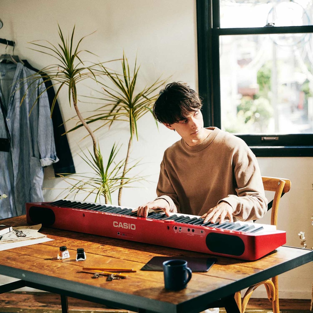 CASIO Privia PX-S1100 RD 電子ピアノ スタンド ベンチ マット 4点セット [鍵盤 KMset] 使用イメージ画像