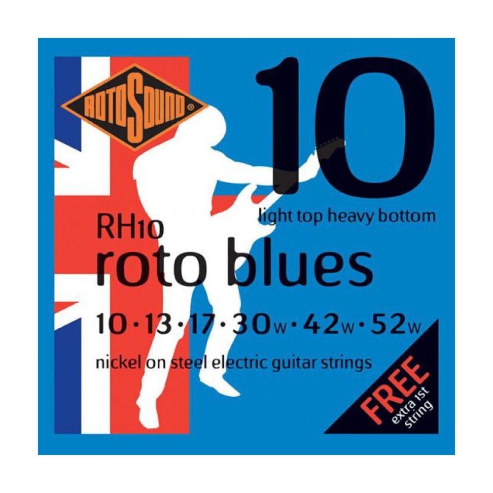 ROTOSOUND RH10 Roto Blues NICKEL LIGHT TOP HEAVY BOTTOM 10-52 エレキギター弦×6セット