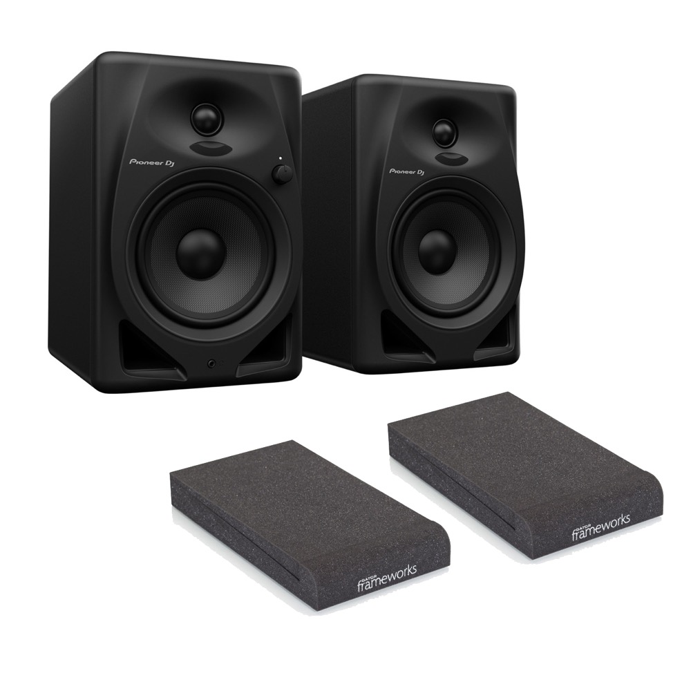 Pioneer DJ DM-50D Black パワードモニタースピーカー 1ペア(2台) アイソレーションパッド付きセット