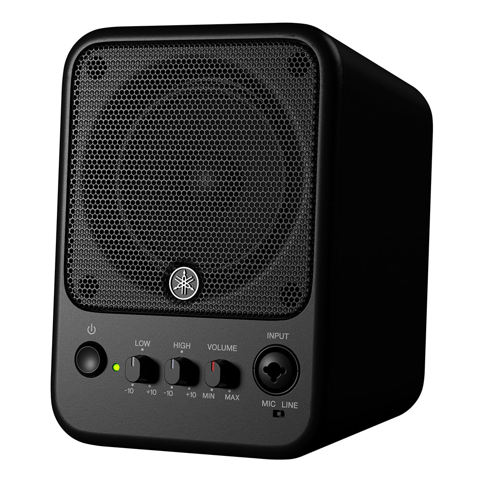 YAMAHA MS101-4 パワードモニタースピーカー 1本 ダイナミックマイク（YAMAHA DM-105）・スタンド・アダプター付きセット スピーカー全体