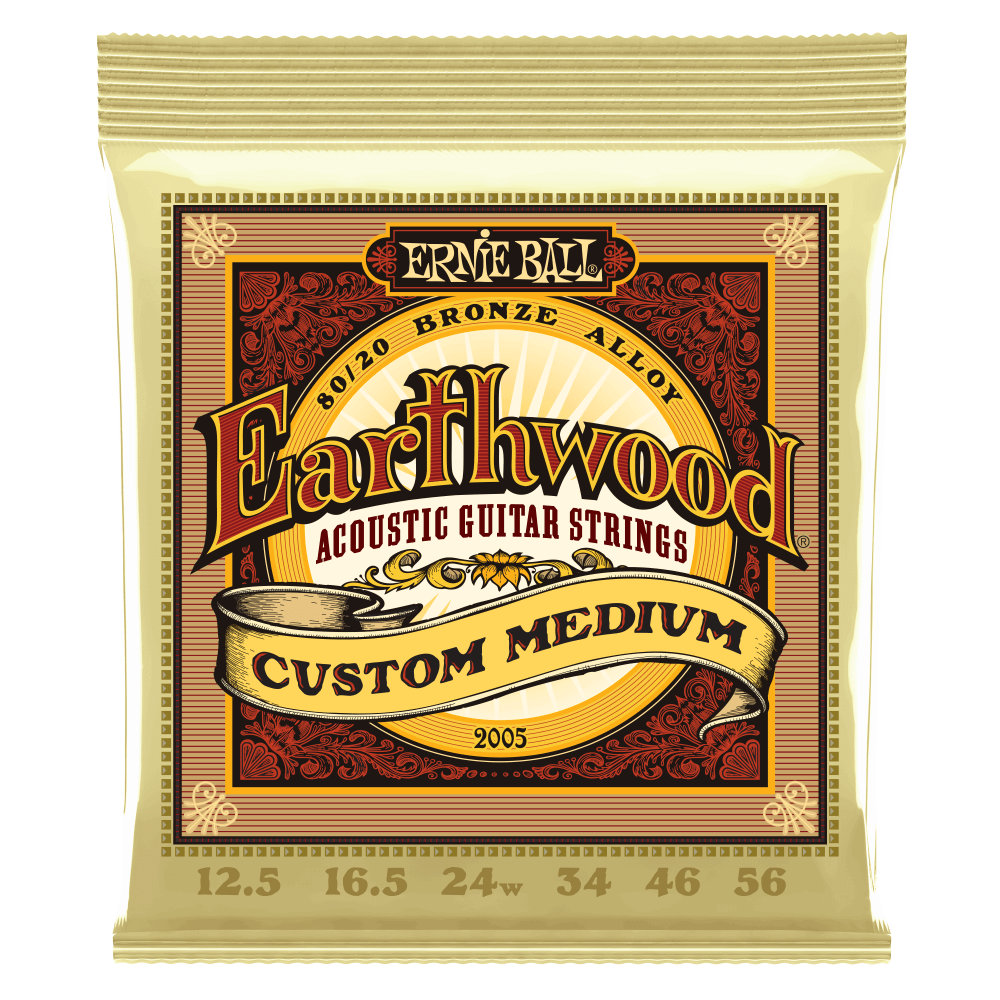 ERNIE BALL 2005 EARTHWOOD CUSTOM MEDIUM 125-56 BRONZE アコースティックギター弦×3セット