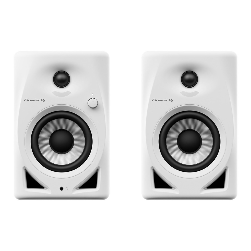 Pioneer DJ PLX-500-W White ターンテーブル リスニングセット Pioneer DJ DM-40D-W アイソレーションパッド付きセット Pioneer DJ DM-40D-W White パワードモニタースピーカー 1ペア(2台) ホワイト 白の正面画像