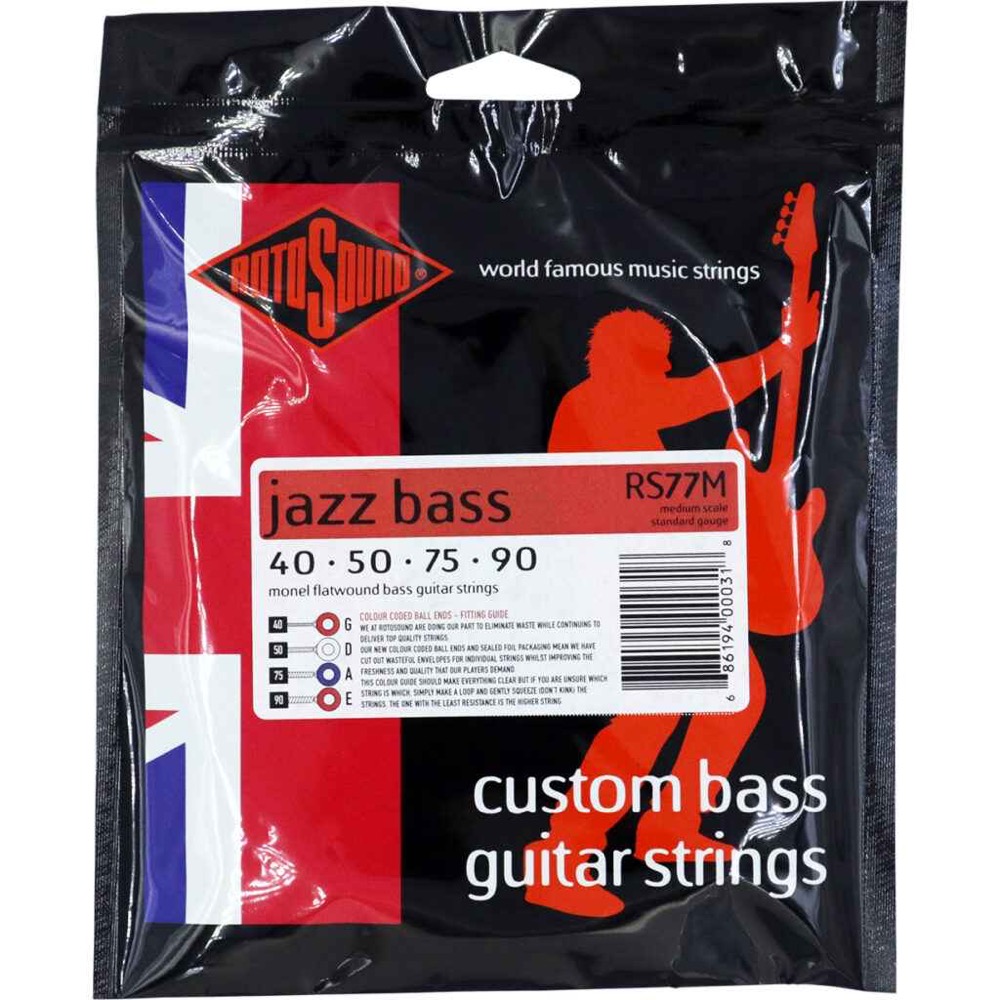 ROTOSOUND RS77M JAZZ BASS 77 MEDIUM SCALE 40-90 エレキベース弦×2セット