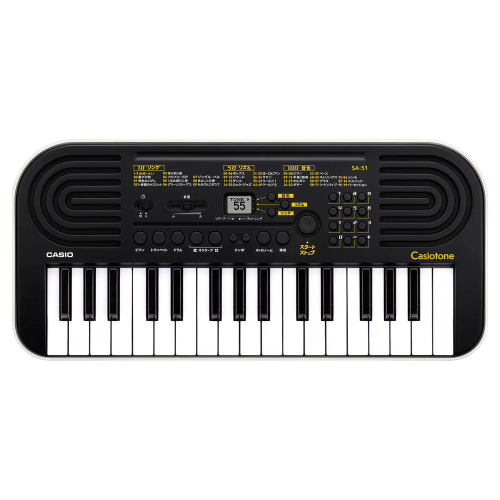 CASIO SA-51 Casiotone 32ミニ鍵盤 電子ミニキーボード ブラック 単3アルカリ電池 4本パック×2セット 本体画像