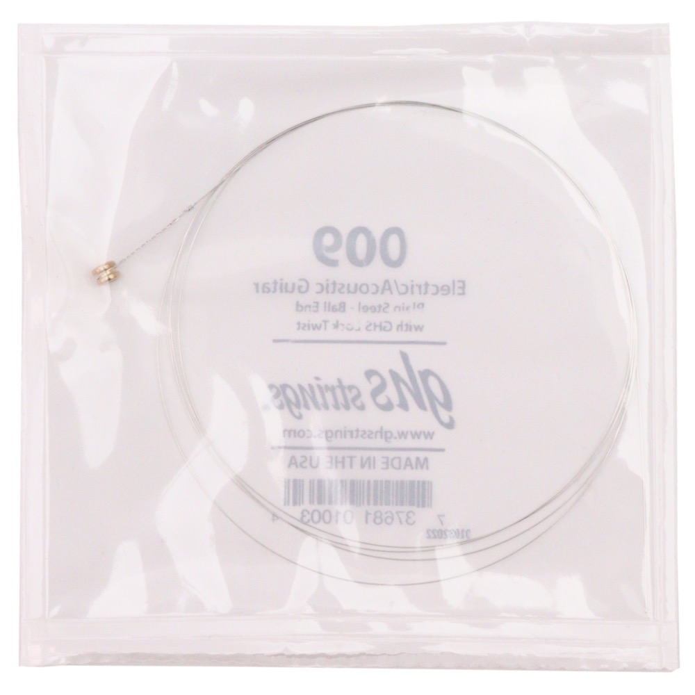 GHS 009 Singles Plain Steel Strings .009 ギター用 バラ弦×4本 パッケージ