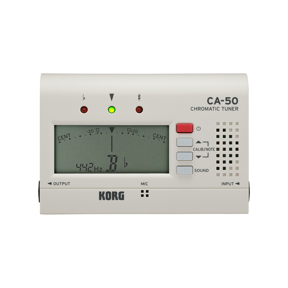 KORG コルグ CA-50 WH クロマチックチューナー チューナーマイク 譜面台トレイ付きセット チューナー画像