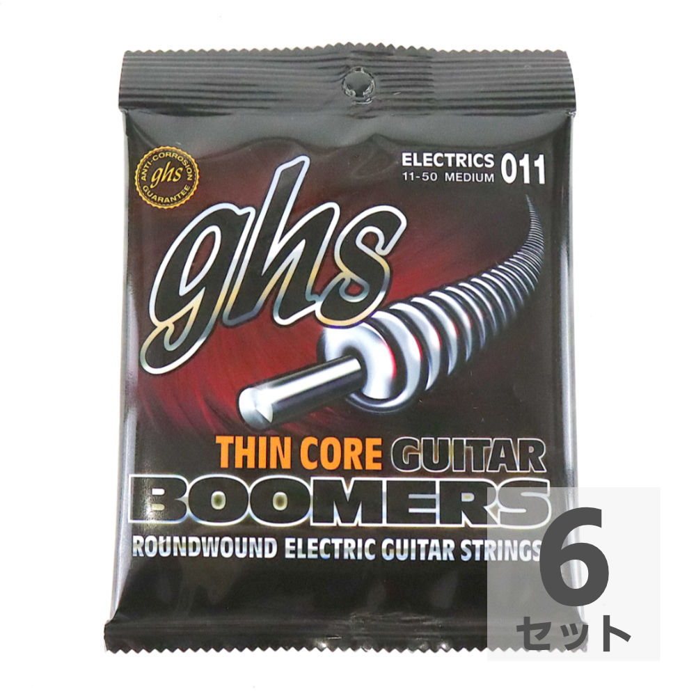 GHS TC-GBM Thin Core Boomers MEDIUM 011-050 エレキギター弦×6セット