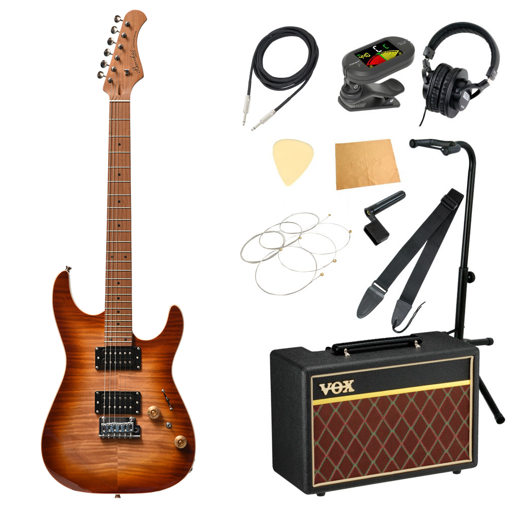 BACCHUS バッカス IMP24 FMH-RSM/M N-BR-B エレキギター VOXアンプ付き 入門11点 初心者セット