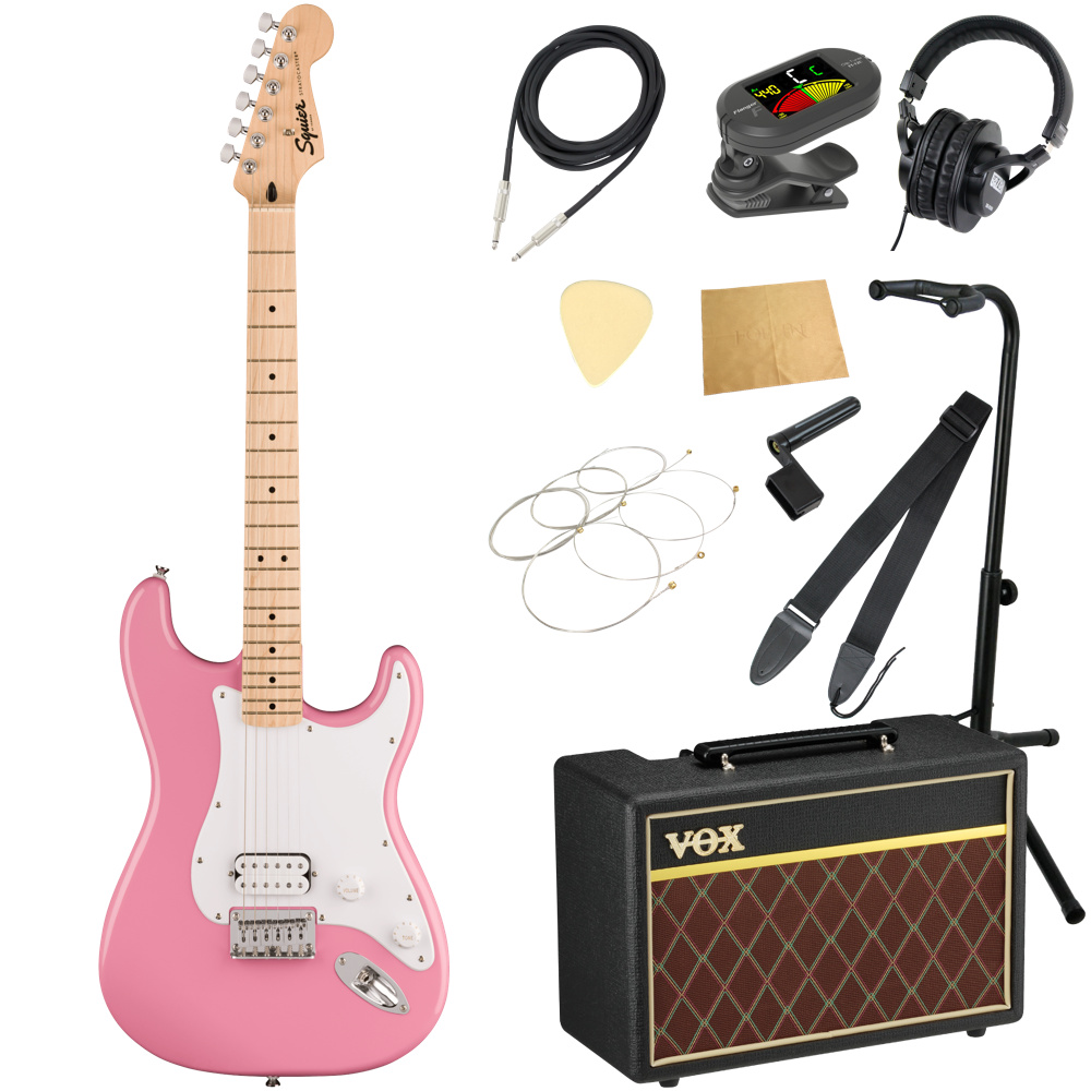 Squier スクワイヤー スクワイア Sonic Stratocaster HT H MN FLP エレキギター ストラトキャスター VOXアンプ付き 入門11点 初心者セット