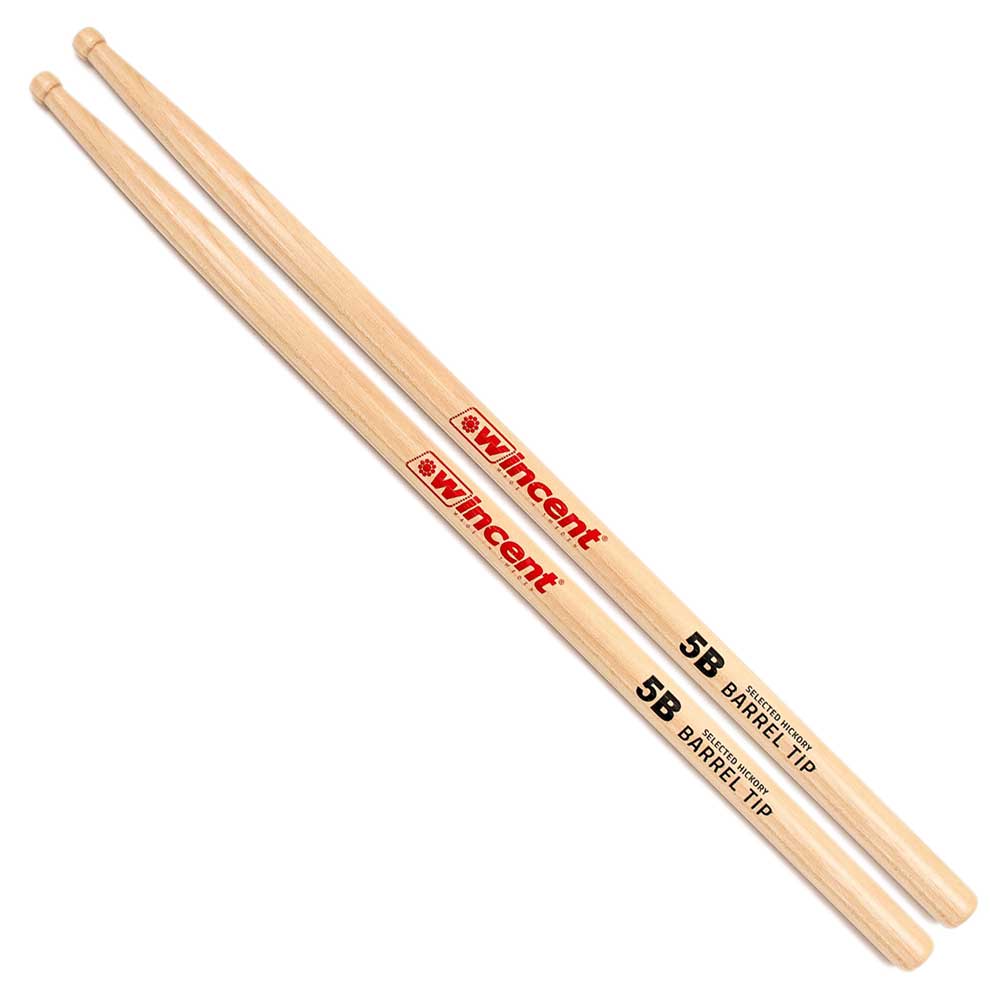 【4ペア】 Wincent ウィンセント W-5BBT ドラムスティック ヒッコリー