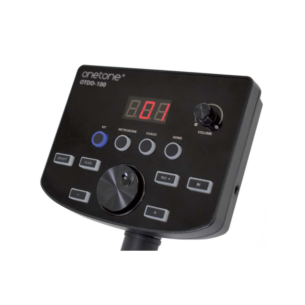 ONETONE ワントーン 電子ドラム OTDD-100 BK パッド式バスドラムアップグレードセット ドラム椅子 スティック ヘッドホン付き モジュール画像