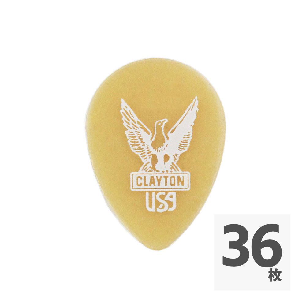 Clayton USA クレイトン UST72 Ultem Gold 0.72mm スモールティアドロップ ギターピック×36枚