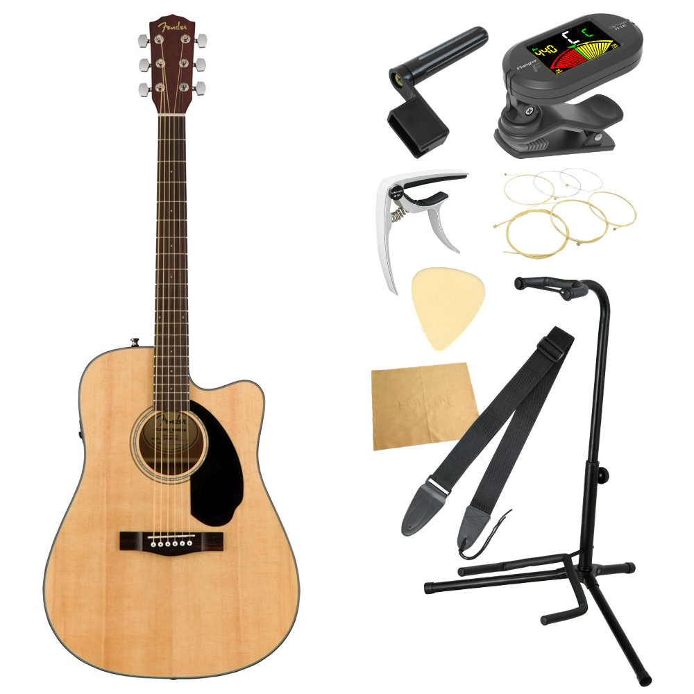 Fender CD-60SCE Dreadnought Nat WN エレクトリックアコースティックギター 入門9点 初心者セット